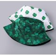 thumbnail image 6 of LinYooLi Unisgen St Patrick's Day Lucky Clover Fisherman Hat Double-Sided Strap hat Spring Sun hat Sun hat Outdoor hat, 6 of 7