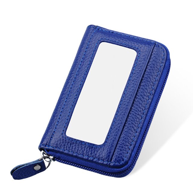 Laklulu Cartera pequeña de cuero para mujer, monedero con cremallera para mujer, cartera con tarjetero con bloqueo RFID, funda para múltiples tarjeteros, 11,5*7,5 cm