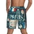 thumbnail image 3 of Kdxio France And Paris Print Men'S Swim Trunks With Compression Liner 7 Inch Inseam Quick Dry Swim Shorts, 3 of 7