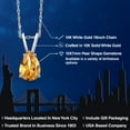 thumbnail image 2 of Gem Stone King 10K White Gold Yellow Citrine Pendant Necklace for Women | 1.67 Cttw | Gemstone November Birthstone | Pear Shape 10X7MM | With 18 inch Chain, 2 of 6