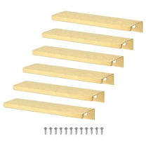 Uxcell 6-Pack Cabinets Drawers Edge Pulls, 4.72" Aluminum Drawer Edge Pulls Concealed Tab Handle [Brushed Gold]