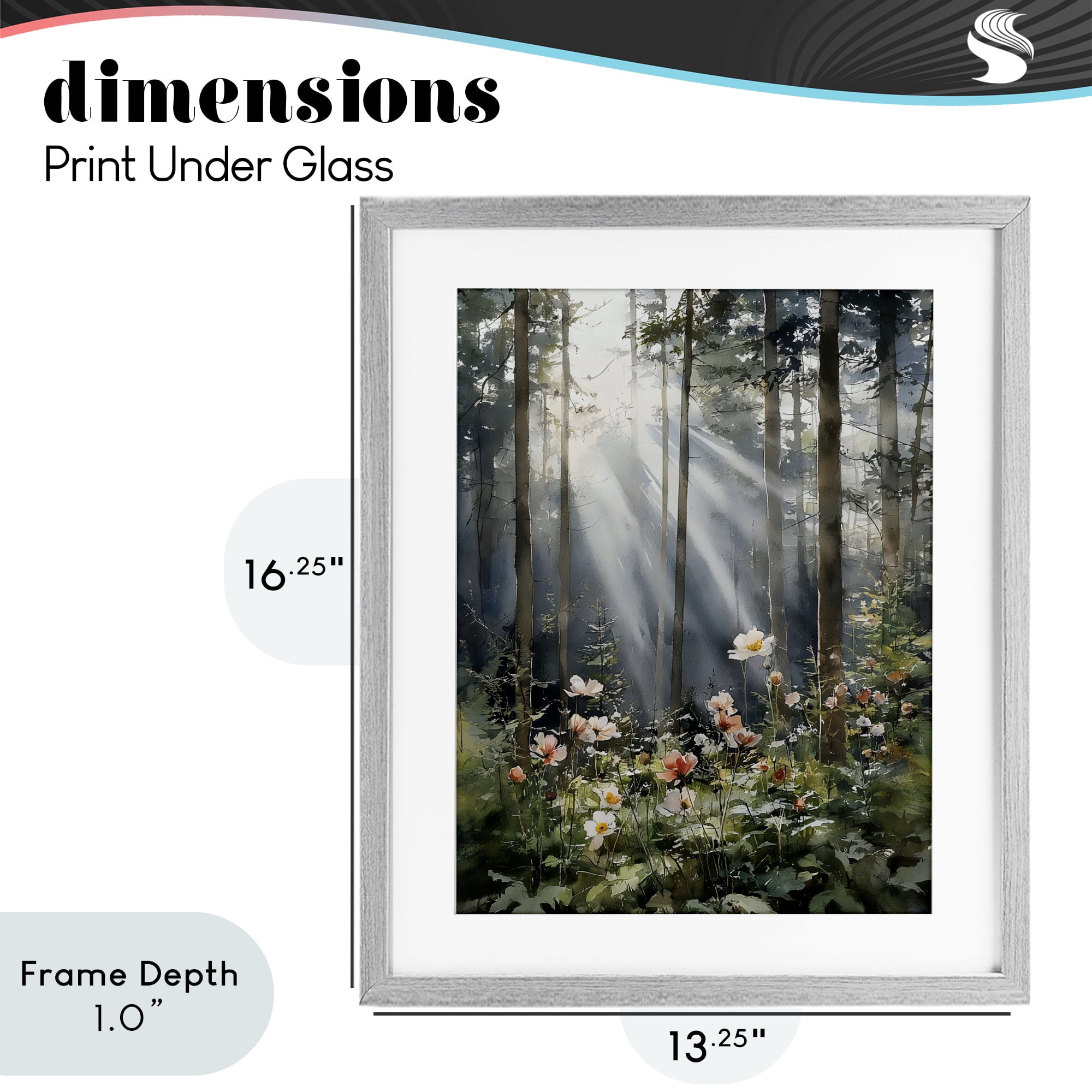 Stupell Industries Sunlit Woods In Morning Gray Framed Print Under Glass, design by Franklyn Gregory