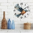 thumbnail image 3 of Wall Clock 10 Inch Silent Non-Ticking 8 Bird in Blue Battery Operated Rustic Retro for Living Room Home Kitchen Bathroom, 3 of 7