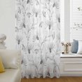 thumbnail image 6 of Gray Flowers Sheer Curtains 63 Inches Long, Abstract Floral Plants Pastoral Rustic Light Filering Curtains, Breathable Simi Curtain Privacy Drapes for Living Room Bedroom Lightweight Window Treatment, 6 of 9