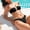 Black-C, variant on Fengqque Women's Two Piece Bandeau Swimsuit Strapless Tube Bikini Top with Detachable Chest Cushion Blue-C M(M)