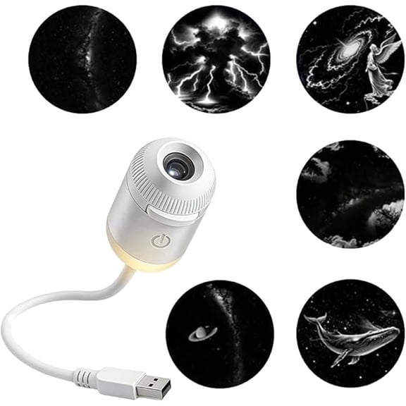 HD Smart Dynamic 5d Holographic Night Light Projector, Galaxy Projector, 2-in-1 Galaxy Projector Night Light, Portable Starry Night Light Projector with Projection Films