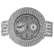 Mens New Diamond Watch Illusion Dial Fully Iced Band 3 Row 50mm 2 Ct.
