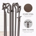 thumbnail image 3 of 5-Piece Bronze Fireplace Tools Set with Crook Handles (F-1614), 3 of 9