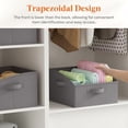 thumbnail image 3 of Medium Trapezoid Closet Storage Bins for Shelf, 6 Packs Non-woven Closet Organizer Baskets with Handles, Foldable Clothes Containers Boxes for Clothing, Book, Purse, 16L, Gray, 3 of 8