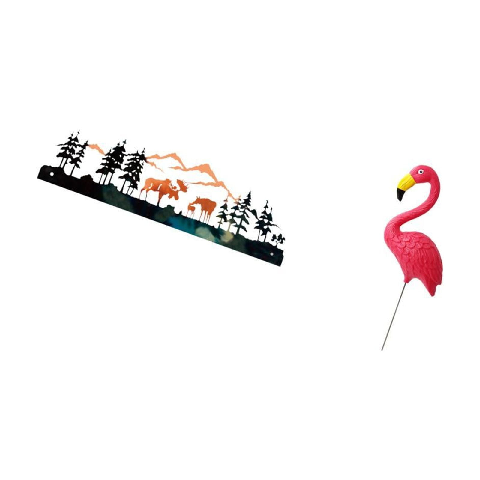 Flamingo Garden Stake Wall Sculpture Boho Art Decor Handmade Embossed Metal Unique Accent for Outdoor Indoor Spaces
