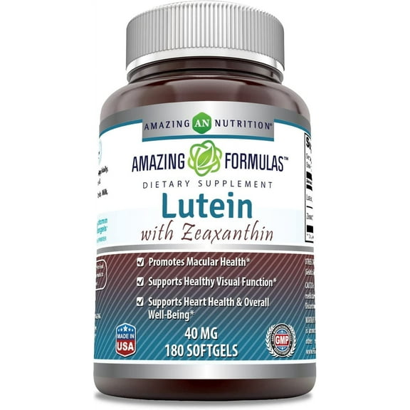 Amazing Formulas Lutein 40mg with Zeaxanthin 1600 mcg Supplements - 180 Softgels- Supports Eye Health & Healthy Vision -Promotes Macular Health