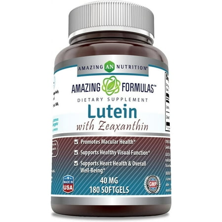 Amazing Formulas Lutein 40mg with Zeaxanthin 1600 mcg Supplements - 180 Softgels- Supports Eye Health & Healthy Vision -Promotes Macular Health
