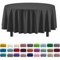 thumbnail image 1 of Exquisite 12-pack Premium Plastic Tablecloth 84in. Round Table Cover - Black, 1 of 5