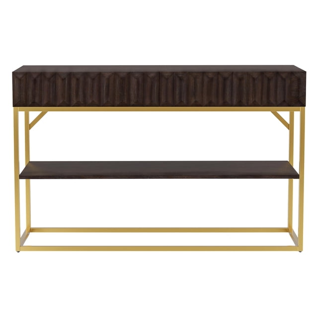 Furniture of America Giffore Table Console en Métal à 1 Tablette, Noyer