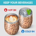 thumbnail image 4 of Leopard Print 12oz Stainless Steel Insulated Wine Tumbler with Lid and Straw – Double Wall Vacuum Mug for Hot & Cold Drinks, 304 Steel Interior, Sweat-Free Design, 4 of 5