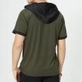 thumbnail image 3 of ALLLIST Hooded Men's T Shirts Short Sleeve Classic T-Shirt Green Color Block Pullover Tee Shirts Mens, 3 of 3