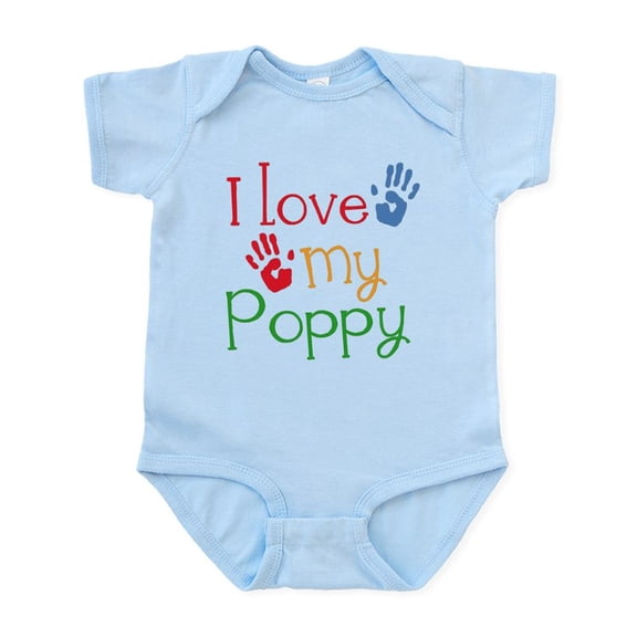 CafePress - I Love Poppy Infant Bodysuit - Baby Light Bodysuit, Size Newborn - 24 Months