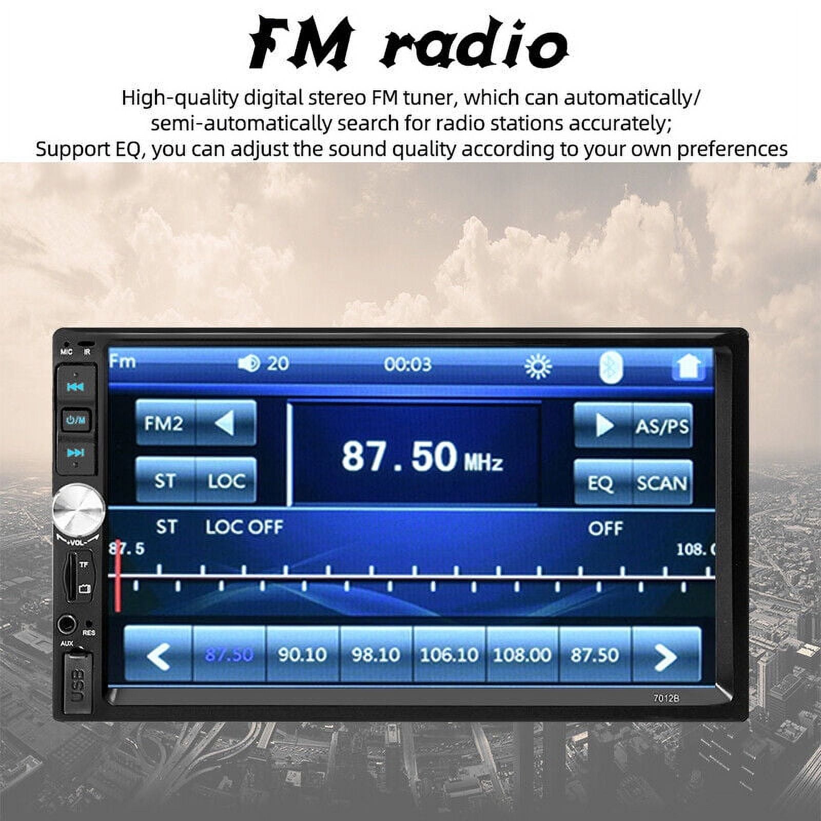 Polarlander Double Din Car Stereo Car Audio 7-inch HD Touch Screen Car radio Player Bluetooth with Multimedia SD USB FM AUX MP5/4/3 Mirror Link Carplay Function