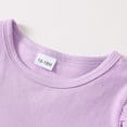 thumbnail image 5 of Infant Baby Girls Clothes 6 Months Girls Outfits 12 Months Girls Short Sleeve Top Floral Pants Headband 3PCS Girls Clothing Set Purple, 5 of 9