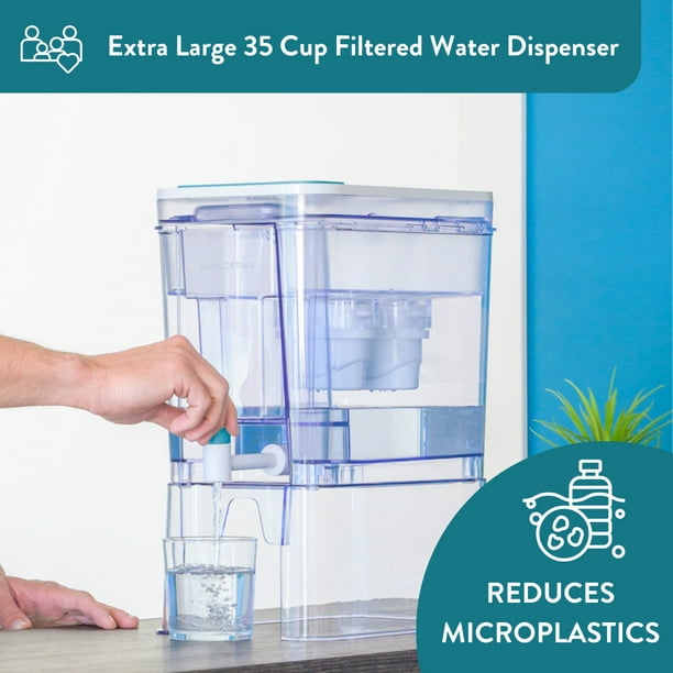 Perfect Pour XL 35 Cup Water Filter Dispenser by Aqua Optima