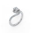 thumbnail image 3 of Brig Jewel 1.4 Ct Oval Cut Moissanite Engagement Ring - 14K White Gold Plated Bypass Bridal Ring - Elegant Prong Setting - Proposal, Wedding, and Anniversary Gift for Her - Fine Jewelry, 3 of 5