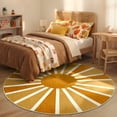 thumbnail image 3 of Lahome Boho Round Rugs,6ft Washable Non-Slip Small Round Area Rug Throw Soft Sofa Kids Nursery Room Rug Rainbow Sun Print Distressed Round Carpet for Bedroom Entryway Living Room Dining Room, 3 of 8