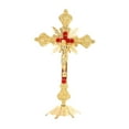 thumbnail image 1 of Crucifijo católico cristiano de pie Cruz de Cristo Crucifijo Decoración Oración Dorado, 1 of 9