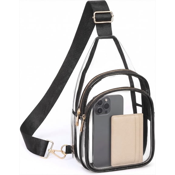 Clear Sling Bag for Stadium Events, Clear Purse for Women, Stadium Approved Crossbody Handbag for Concerts Sports Fan