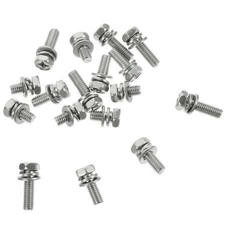 

18pcs Stainless Steel Nuts and Bolt Motorcycle Battery Terminal Bolt Nut Kits