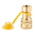 thumbnail image 4 of 2X 1/2 Inch Solid Brass Gas Propane Quick Connect Disconnect Fitting Connector Adapter,2 Set * Gas Quick Connect Kit,gold, 4 of 7