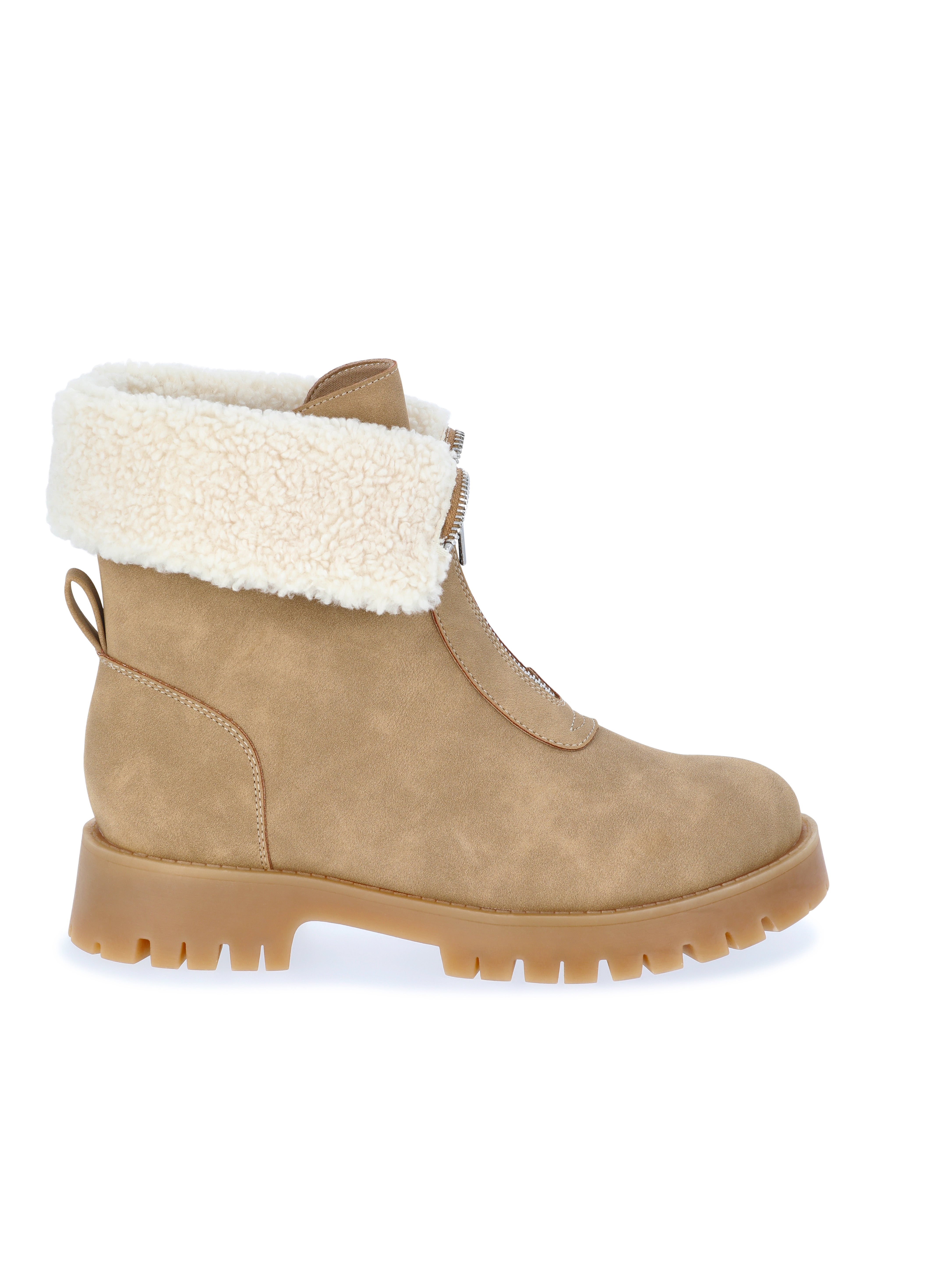 No Boundaries Women's Fold Over Zip Front Boots, Wide Width Available
