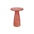 thumbnail image 2 of Benjara Kole 19 Inch Outdoor Accent Side Table, Concrete Round Top, Red Finish, 2 of 5
