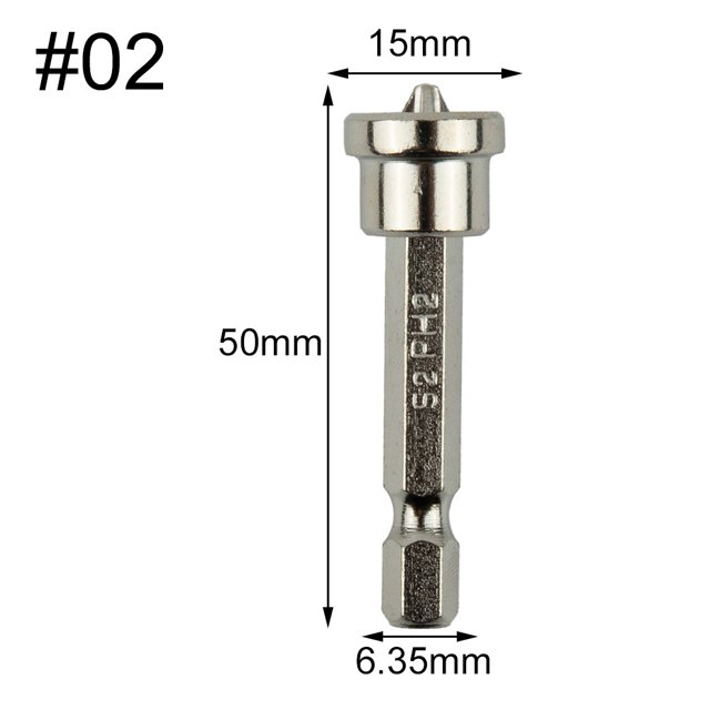 MYG Magnetic Positioning Screwdriver Bit Head Woodworking Screw Hex Shank 25/50mm