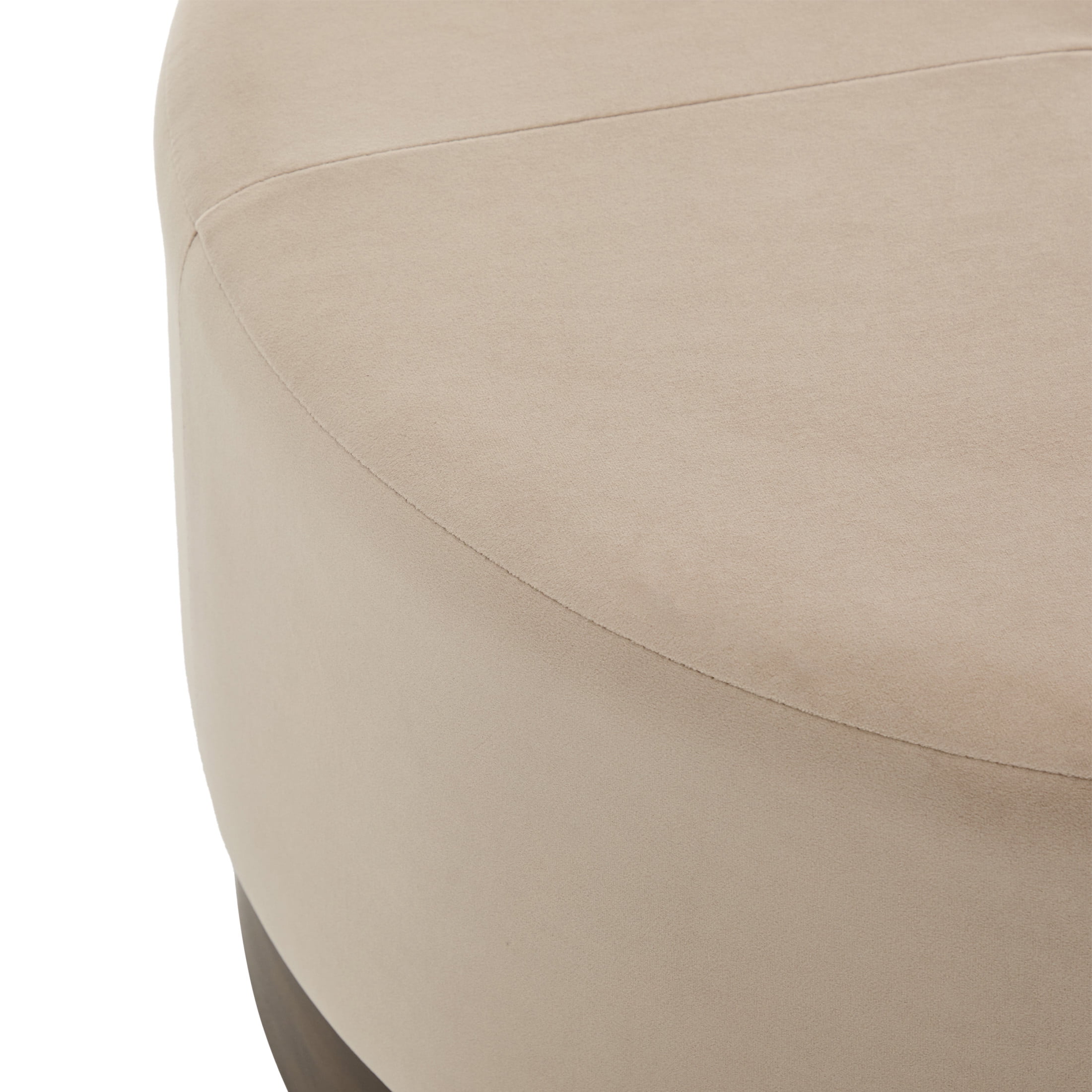 Christopher Knight Home 29" Round Upholstered Ottoman, Solid Wood Base, Accent Footstool or Coffee Table, Camel