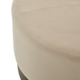thumbnail image 6 of Christopher Knight Home 29" Round Upholstered Ottoman, Solid Wood Base, Accent Footstool or Coffee Table, Camel, 6 of 10
