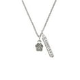 thumbnail image 2 of Delight Jewelry Silvertone Mini Paw Silvertone Forever Bar Charm Necklace, 23", 2 of 4