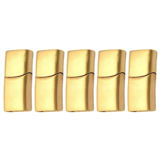 Paquete de 5 cierres de hebilla micromagnéticos de acero inoxidable para hacer joyas, DIY Dorado M