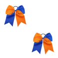 thumbnail image 3 of Maoww Large Hair Band Bow Knot Elastic Color Matchig Adjustable Preppy Style Ponytail Holder Hairs Rope Scrunchies Blue+Orange Blue+Orange 2Set, 3 of 6