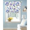 thumbnail image 2 of Purple Blue Hydrangea Tie Up Curtains for Window, Thermal Insulated Balloon Shade Adjustable Rod Pocket Curtains Valance Panels for Kitchen Bathroom Cafe 42 x 63 Watercolor Butterfly Flowers, 2 of 6