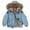 Blue, variant on YunPes Teen Fleece Hooded Jean Jackets Kids Sherpa Lined Winter Denim Coats Boys Girls Warm Casual Zipper Outerwears