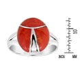 thumbnail image 4 of AeraVida Minimalist Ladybug Inspired Red Coral  Inlay Sterling Silver Ring for Women Anniversary Jewelry Gift Size-9, 4 of 5