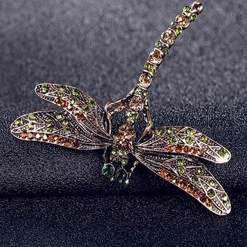 New Dragonfly Branch Flower Butterfly Owl Crystal Pearl Wedding Brooch Pin Women