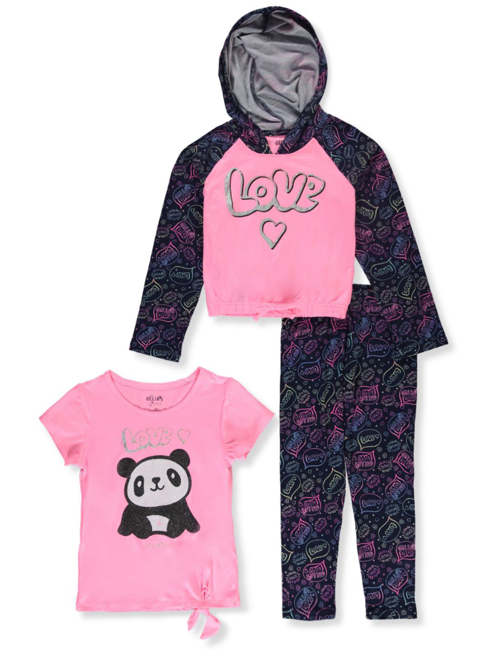 dELiAs Girls' Legging Set 3 Piece Fashion Hoodie Kids Clothing Complete Outfit Bundle dELiAs Girls' Legging Set 3 Piece Fashion Hoodie Kids Clothing Complete Outfit Bundle