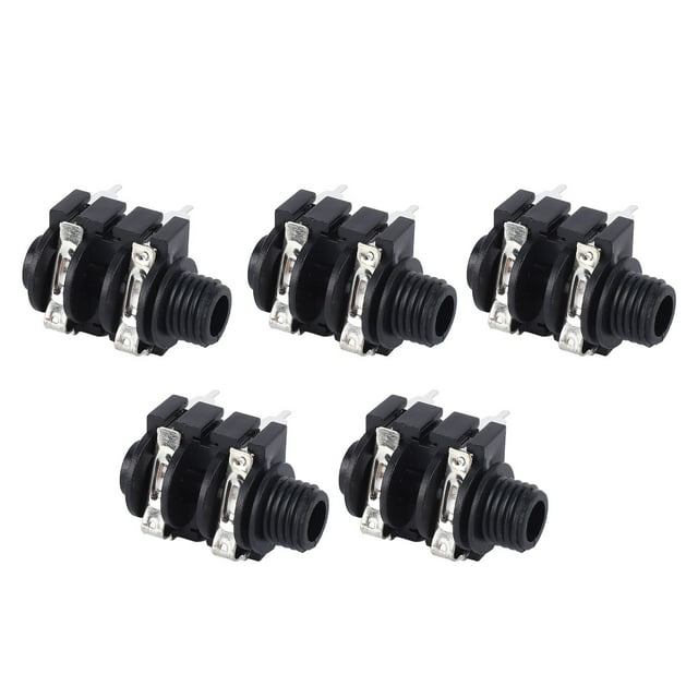 5Pcs 6.35mm 4P Stereo Socket Jack 6.5mm Input Microphone Socket Stereo Jacks Connector For Electric Guitar