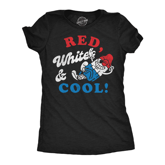 Womens Funny T Shirts Red White and Cool Sarcastic Fourth Of July Popsicle Graphic Novetly Tee for Ladies Womens Graphic Tees