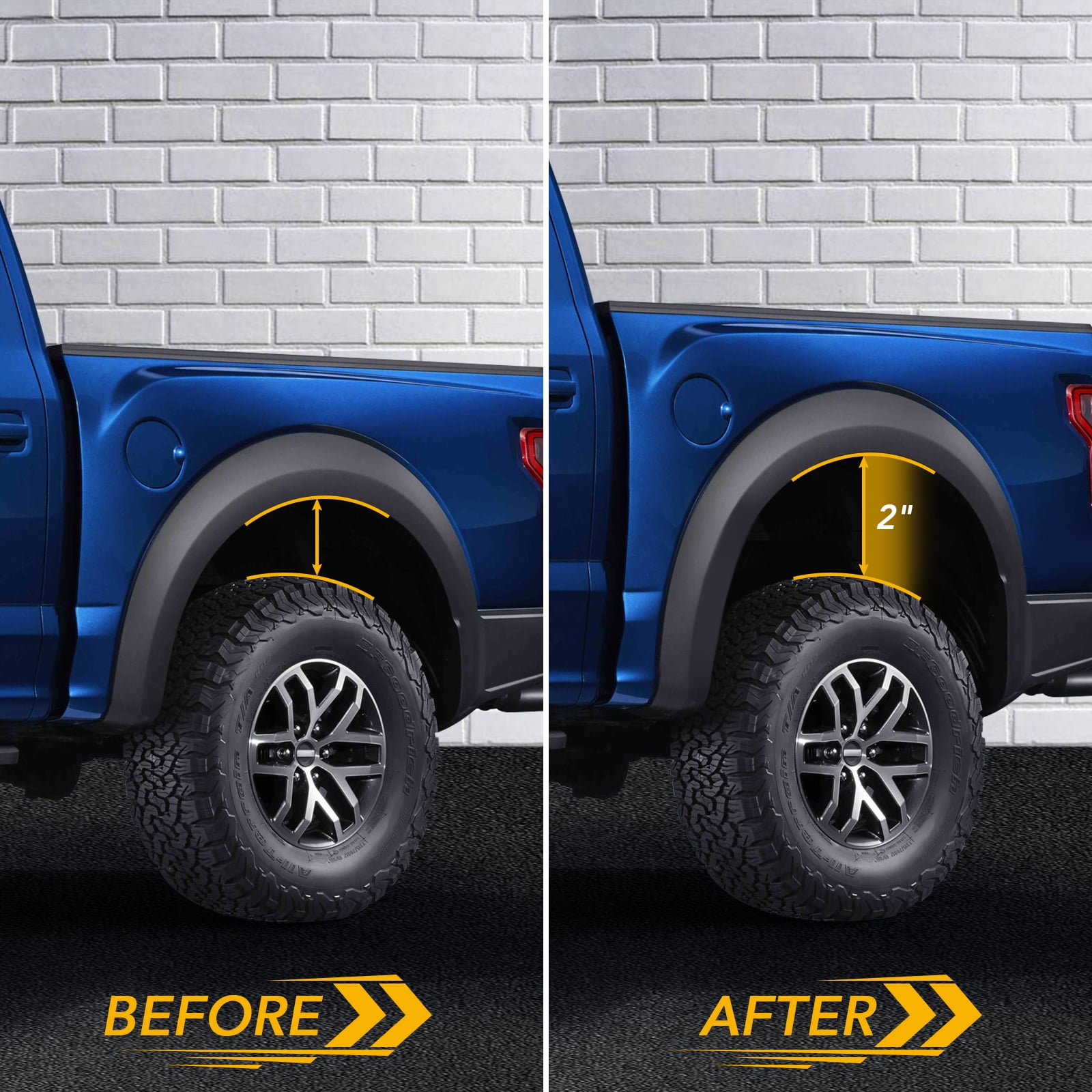 Simzone Rear 2" F150 Leveling Lift Kits - 2 inch Raise Blocks & U-bolts Set, Leaf Rear Leveling Lift End Block Kit and Extra Long Square Leaf Spring Axle U Bolts for 2004-2021 F150 2WD/4WD