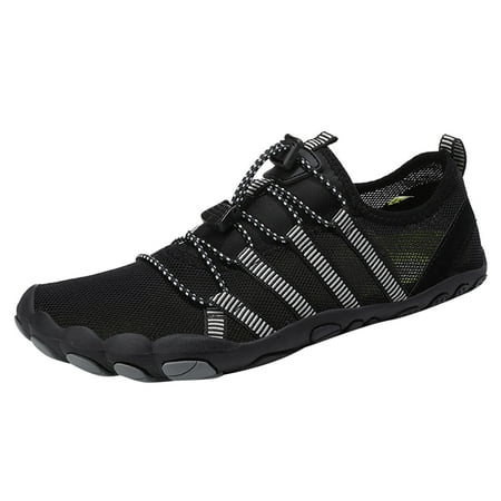 

YHGFVOKJ Mens Shoes Comfortable Fitness Shoes Outdoor Sports Sneakers Hiking Wading Beach Shoes Flat Breathable Quick Drying Shoes Nonslip Shoes Black 41