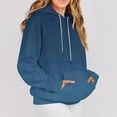 thumbnail image 5 of Htigea Oversized Hoodies for Women Drawstring Hooded Sweatshirt Casual Raglan Long Sleeve Pullover Loose Sport Tops with Pockets Dark Blue S, 5 of 7