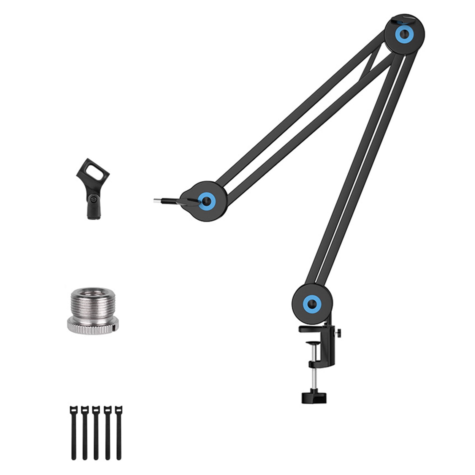 1/4 Thread Mic Suspension Scissor Boom Stand With 360Degree Rotating Base Adjustable Arm For Podcasting Recording Studio