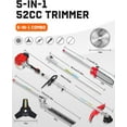 thumbnail image 4 of Floseru 52cc Weed Wacker Gas Powe, String Trimmer/Edger, Pole Saw, Hedge Trimmer and Brush Cutter Blade, Extension Pole, 5-in-1 Multi Yard Care Tools, Rubber Handle & Shoulder Strap Included, 4 of 10